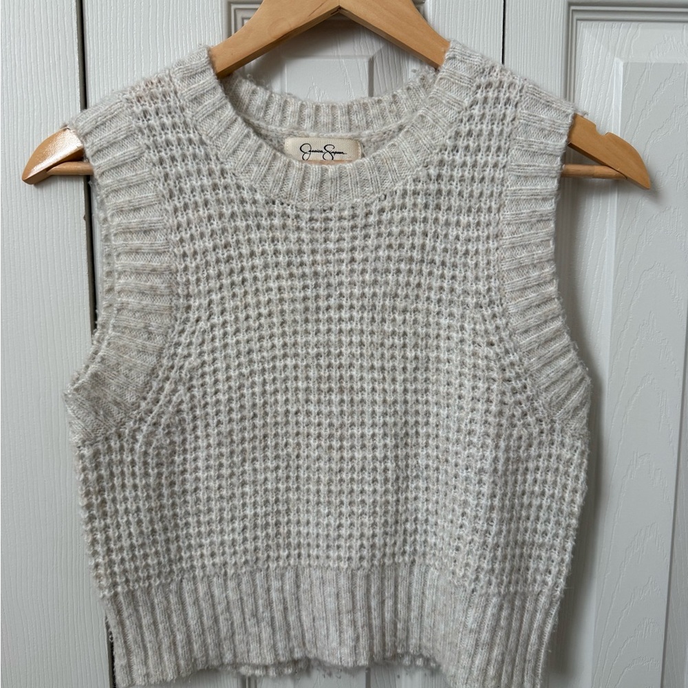 Jessica Simpson Cream Knit Sweater Vest